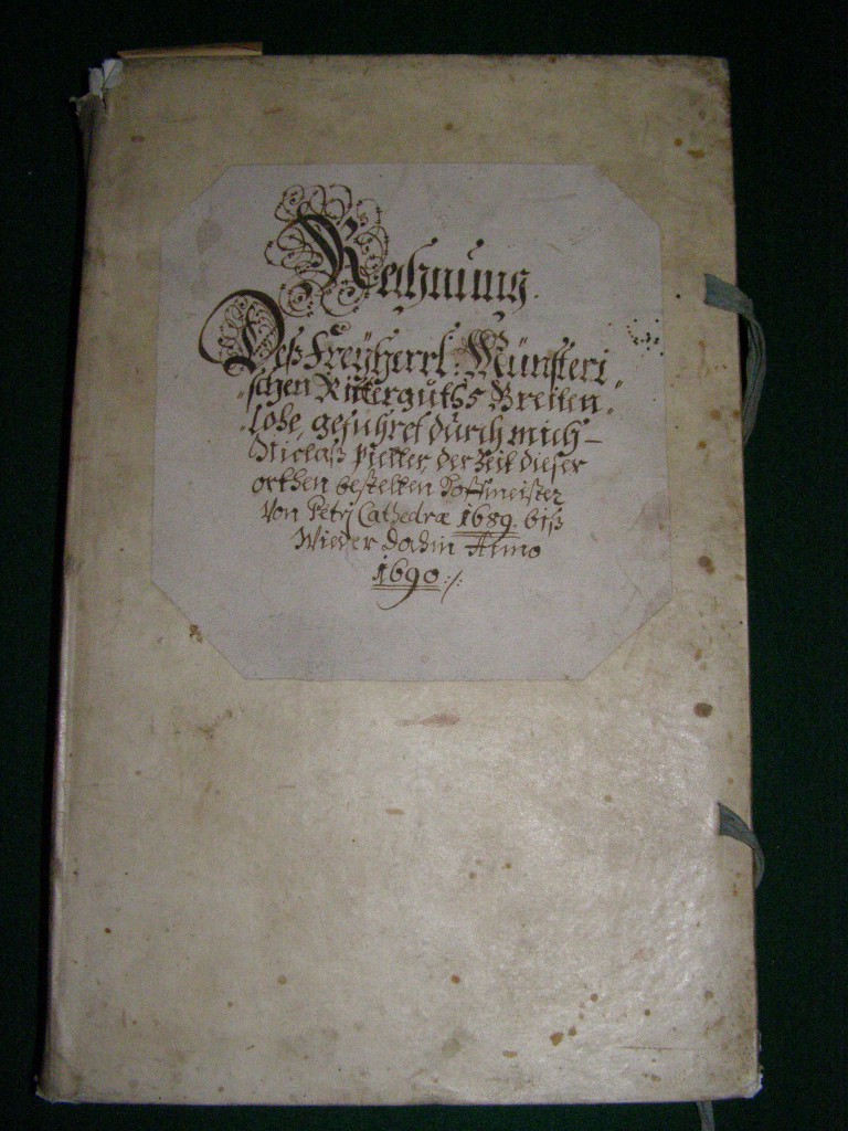 Rechnungsbuch im Schlossarchiv aus dem Jahr 1690